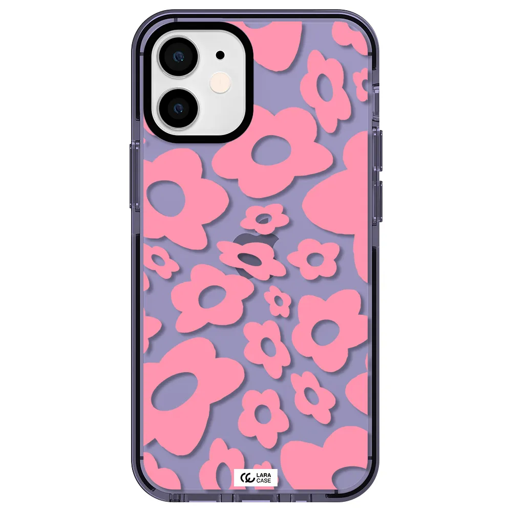 Five Petal Pink Flower Apple iPhone 12 mini impact Lilac Case