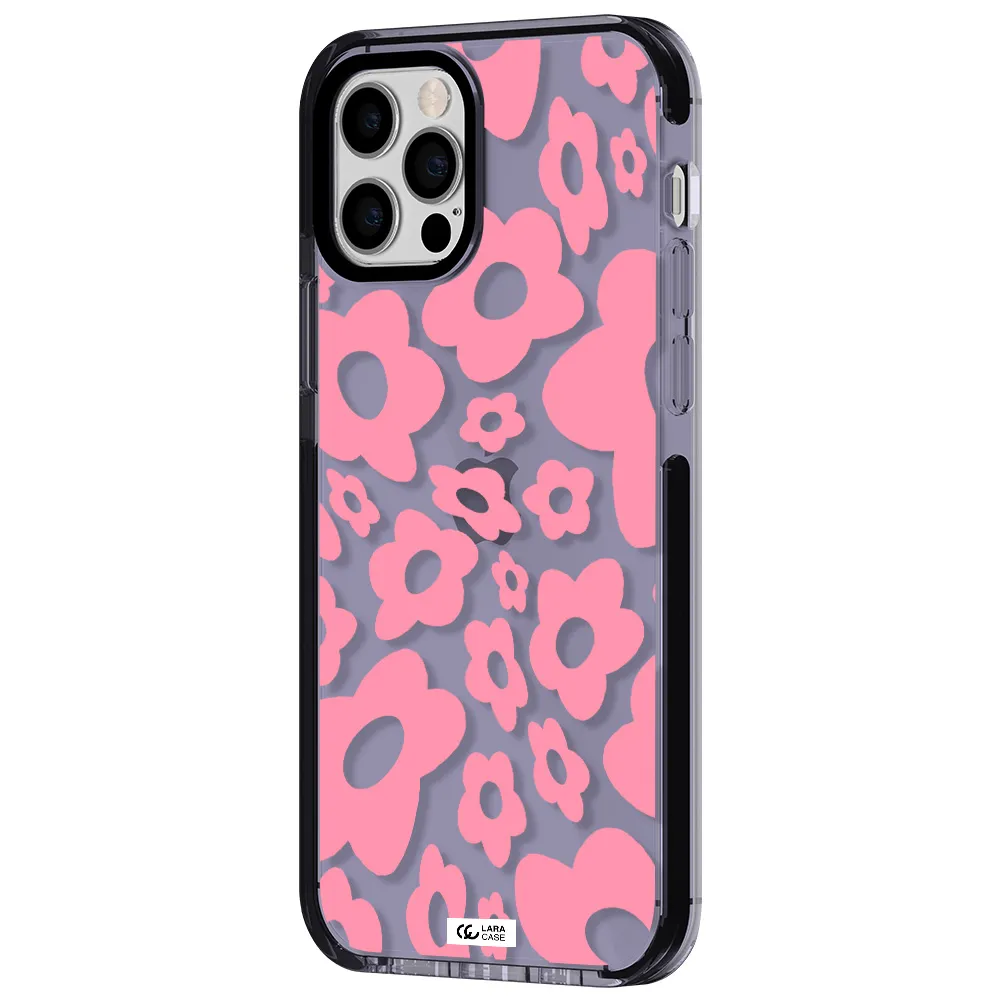 Five Petal Pink Flower Apple iPhone 12 pro impact Lilac Case