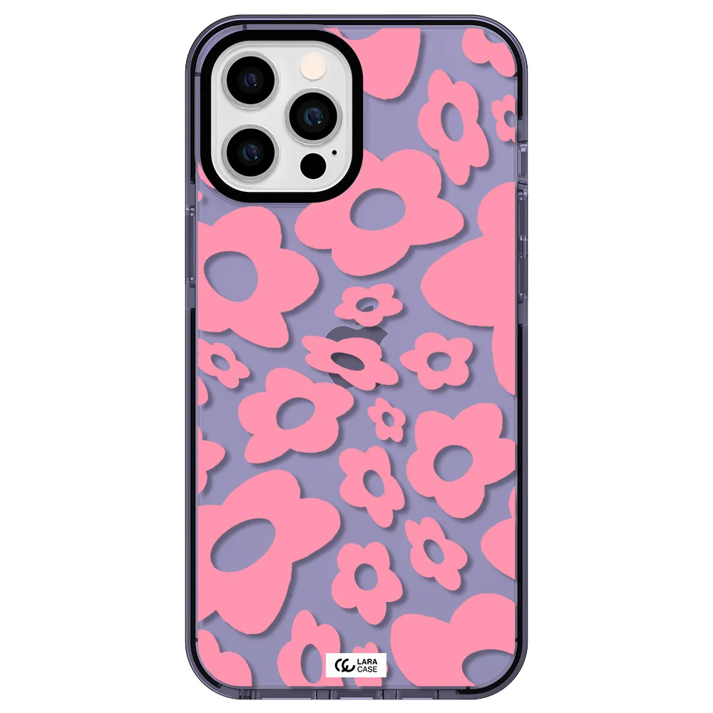 Five Petal Pink Flower Apple iPhone 12 pro max impact Lilac Case