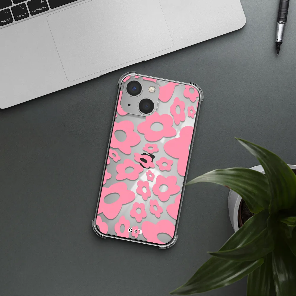Five Petal Pink Flower Apple iPhone 13 Clear PC Case