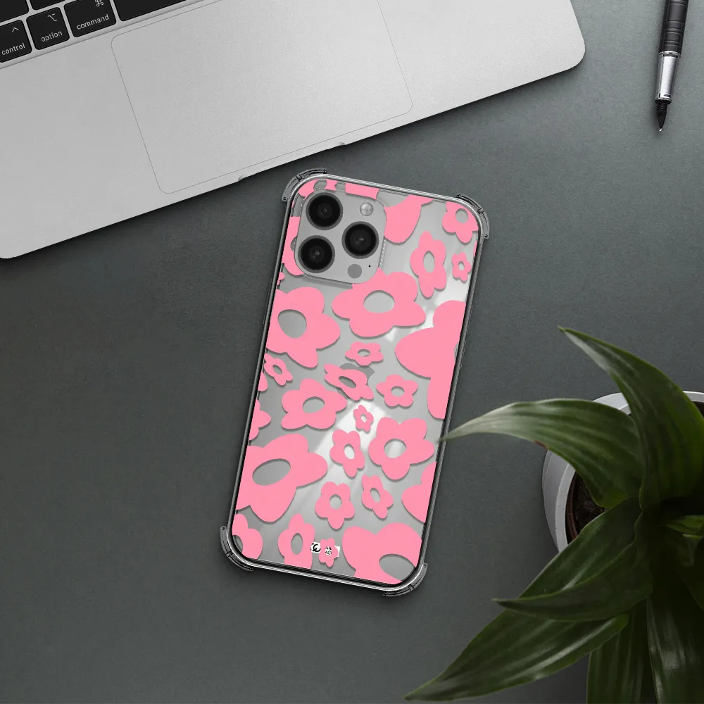 Five Petal Pink Flower Apple iPhone 13 Pro Clear PC Case
