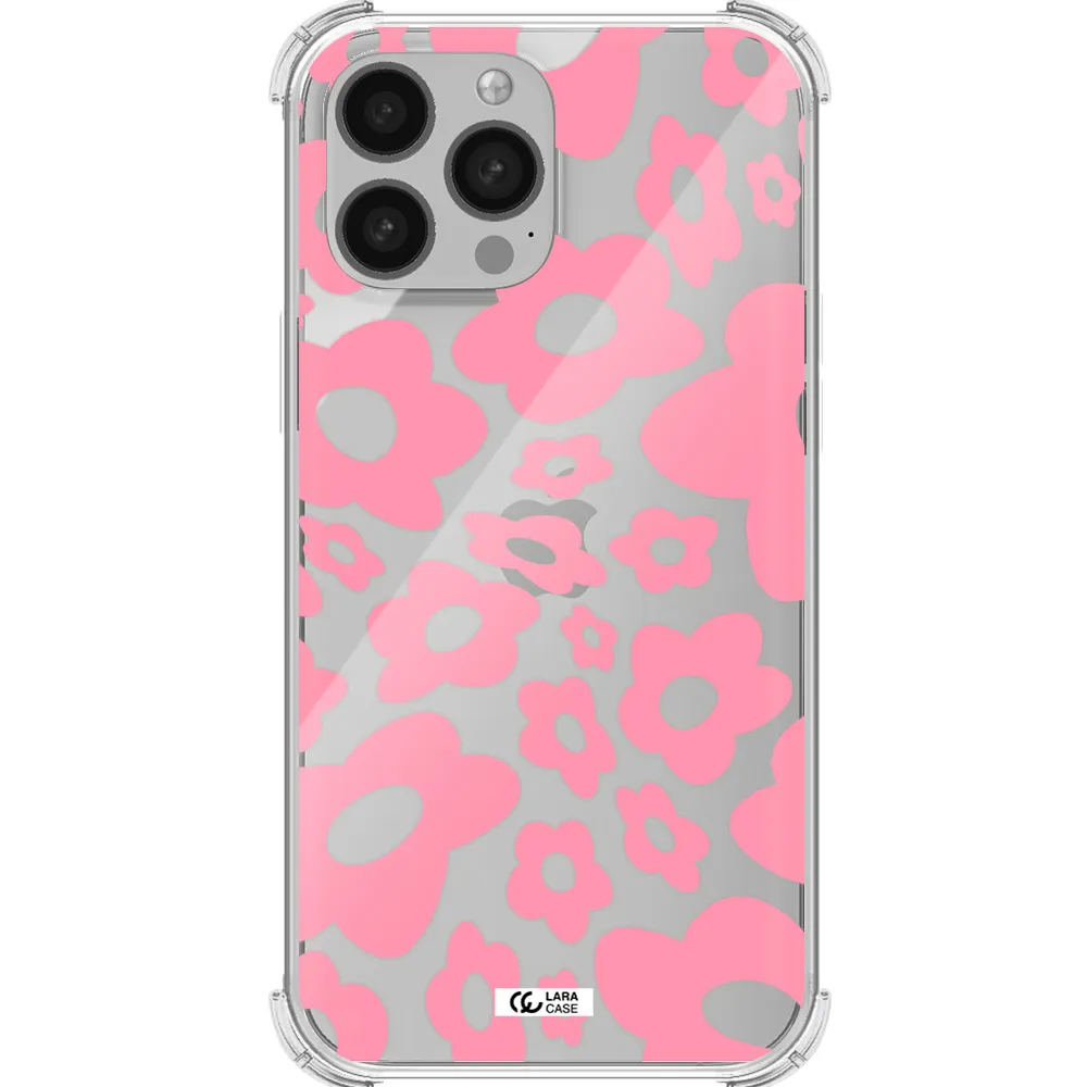 Five Petal Pink Flower Apple iPhone 13 Pro Max Clear PC Case