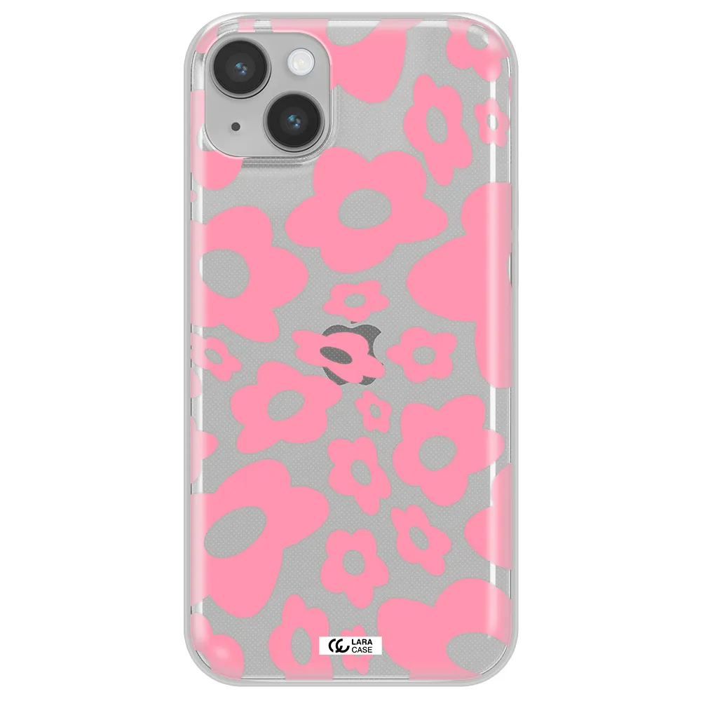 Five Petal Pink Flower Apple iPhone 14 Clear TPU Case