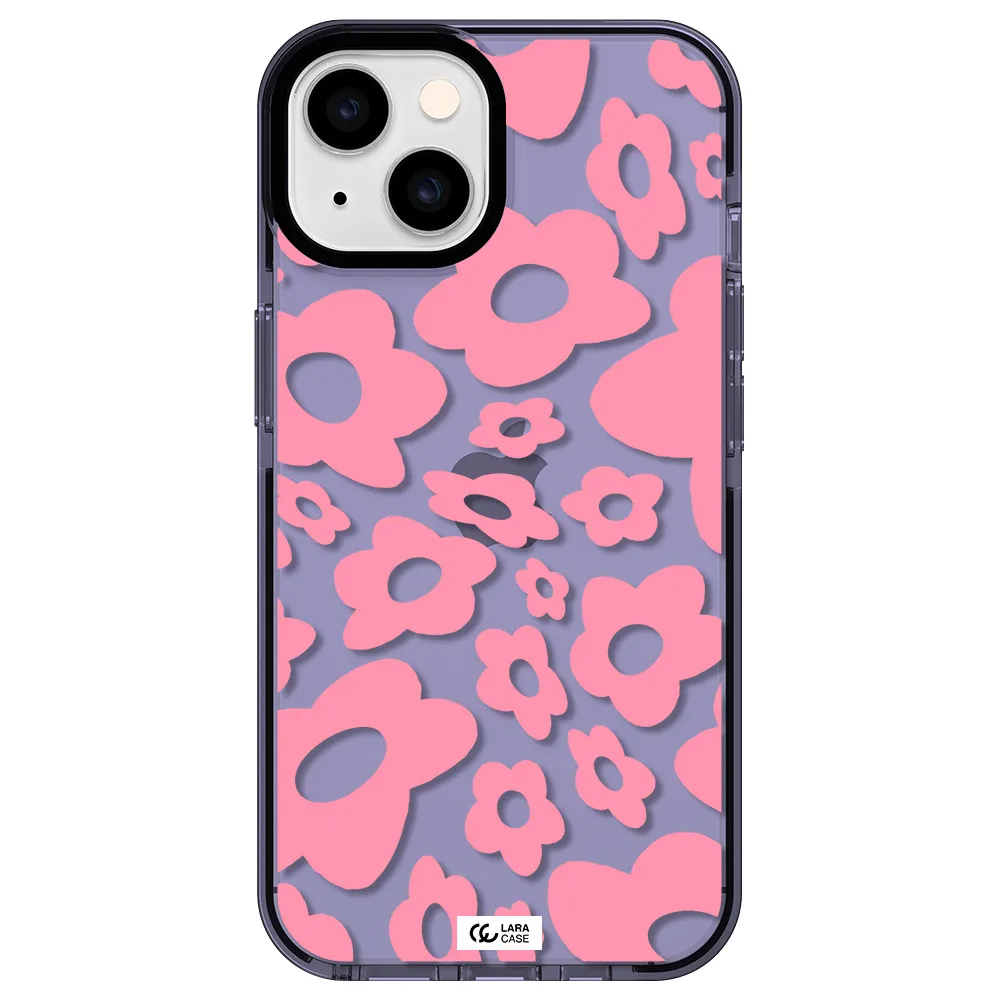 Five Petal Pink Flower Apple iPhone 14 impact Lilac Case