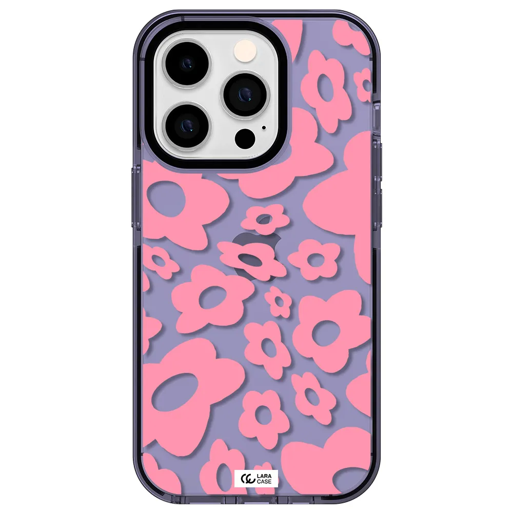 Five Petal Pink Flower Apple iPhone 14 pro impact Lilac Case