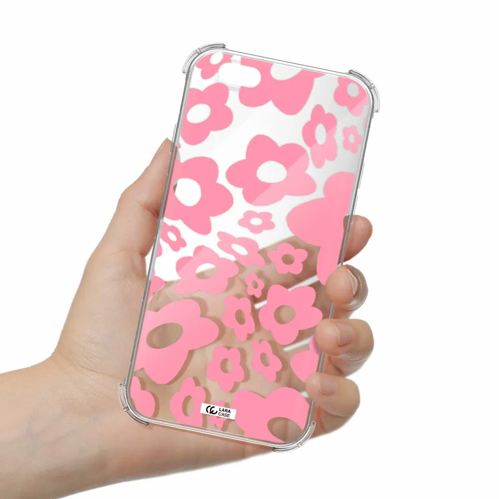 Five Petal Pink Flower Apple iPhone 6 Clear PC Case