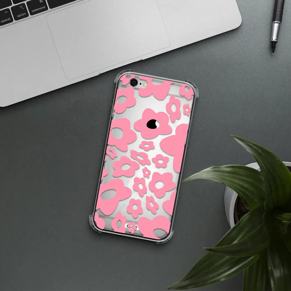 Five Petal Pink Flower Apple iPhone 6 Clear PC Case