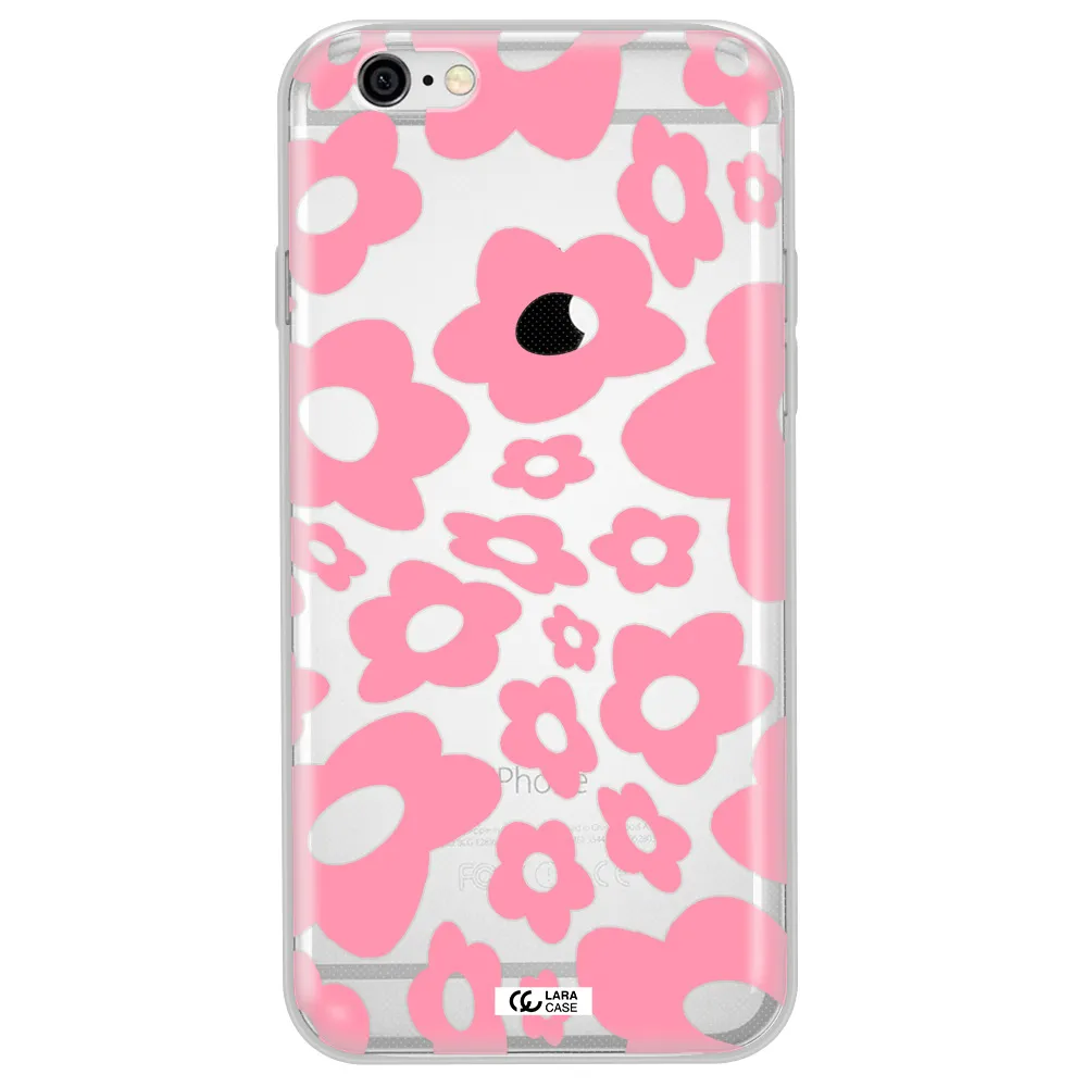 Five Petal Pink Flower Apple iPhone 6 Clear TPU Case