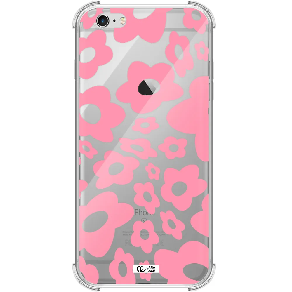 Five Petal Pink Flower Apple iPhone 6 plus Clear PC Case