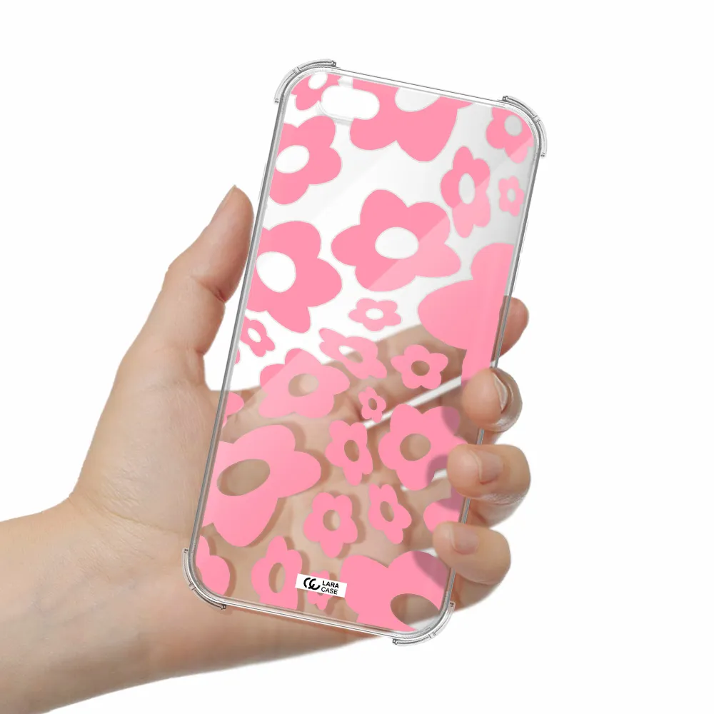 Five Petal Pink Flower Apple iPhone 6 plus Clear PC Case