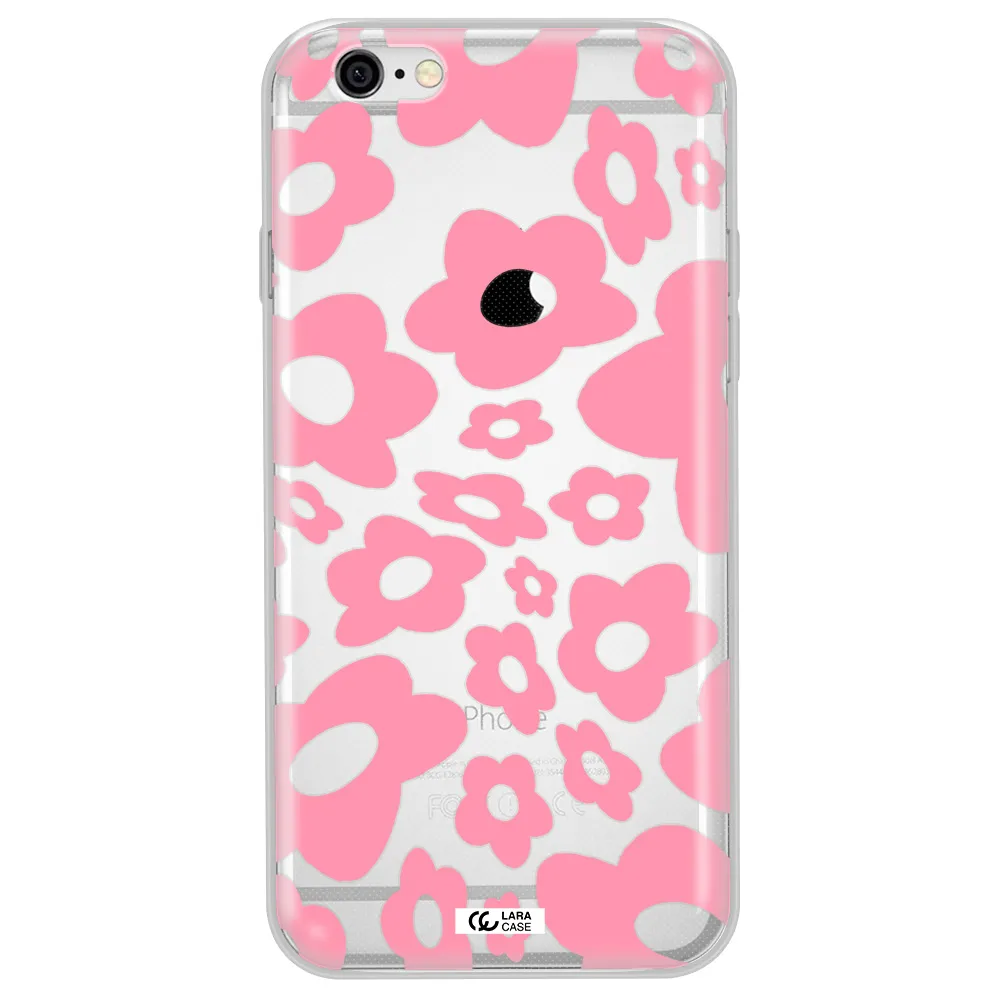 Five Petal Pink Flower Apple iPhone 6 plus Clear TPU Case