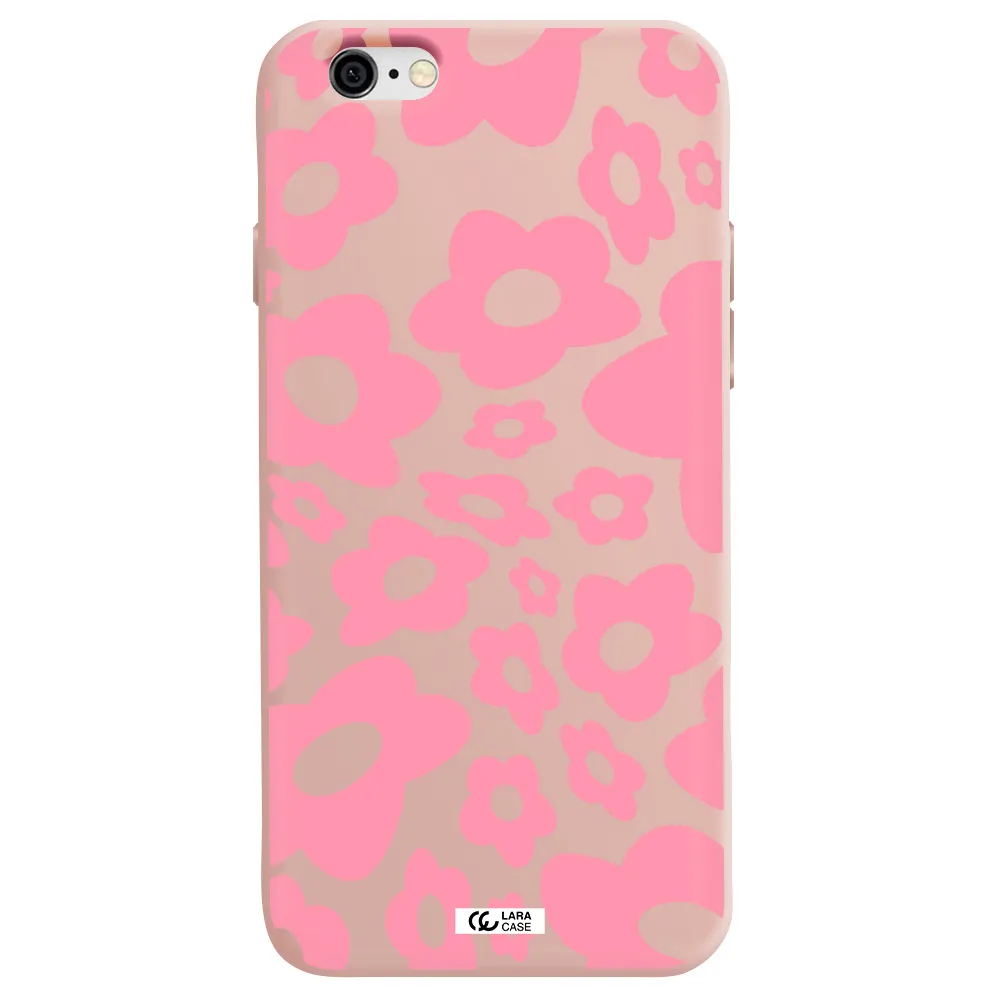 Five Petal Pink Flower Apple iPhone 6 Silicone pastel pink Case