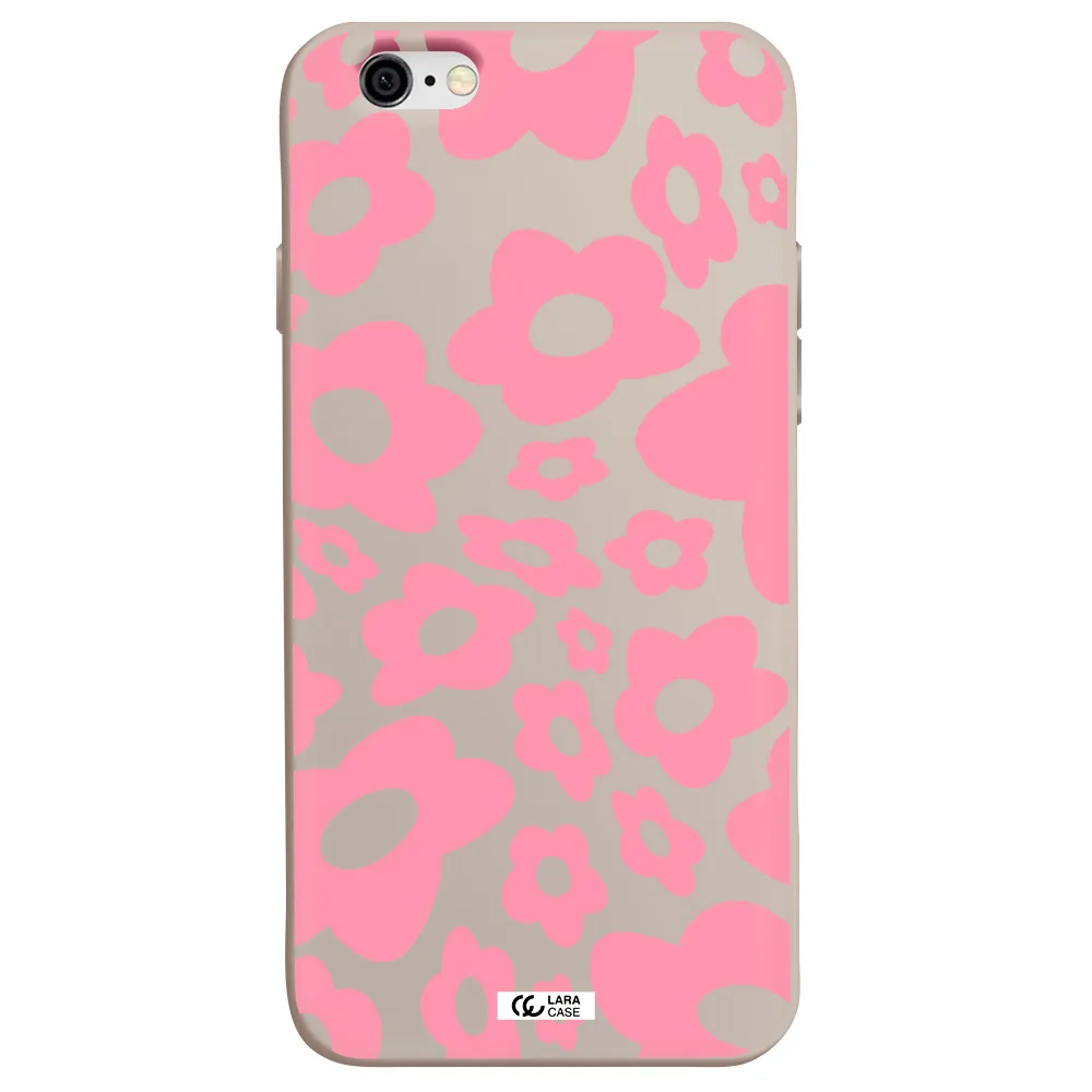 Five Petal Pink Flower Apple iPhone 6 Silicone Stone Case