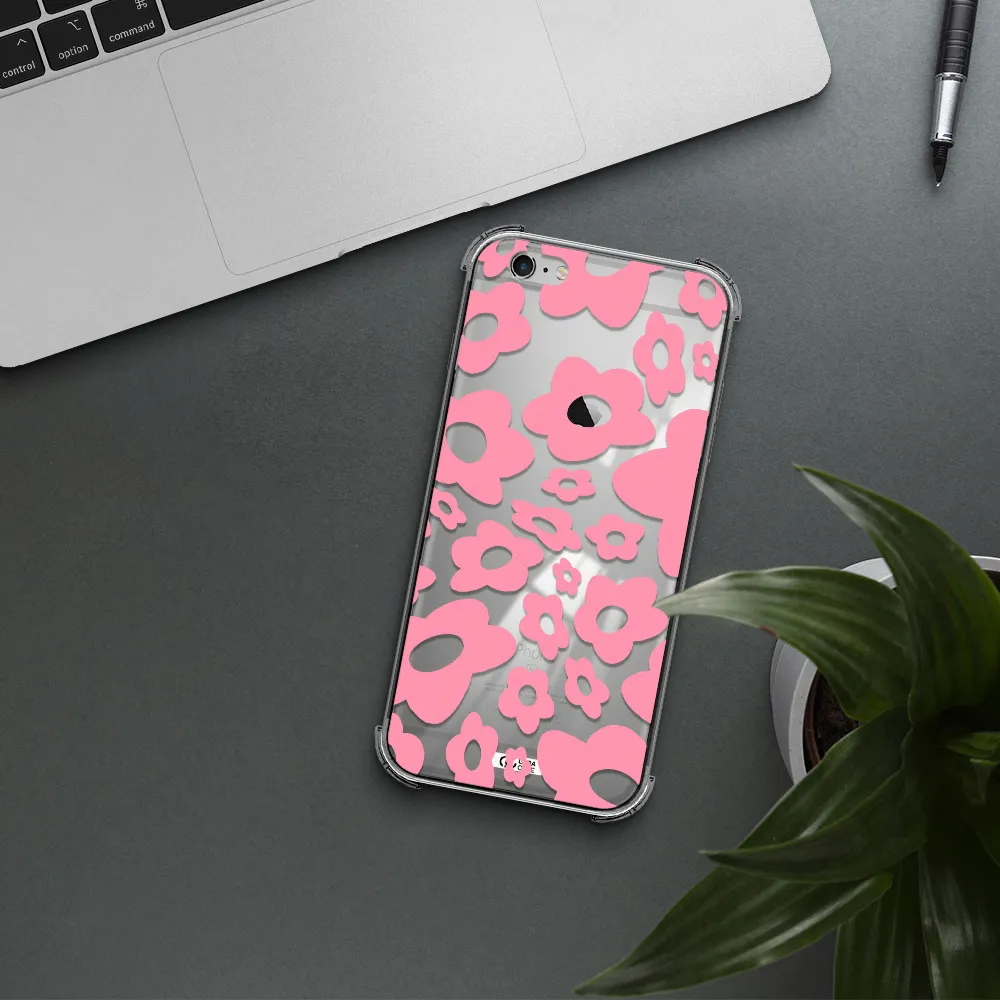 Five Petal Pink Flower Apple iPhone 6S Clear PC Case