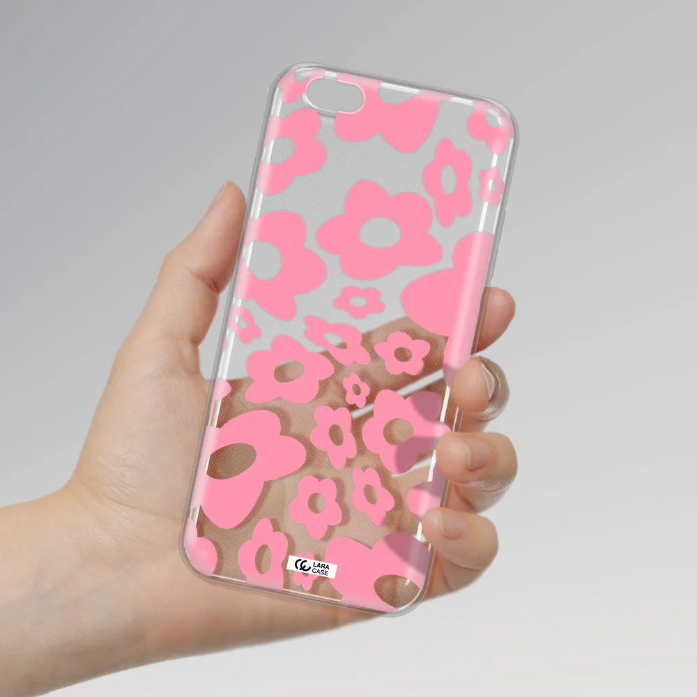 Five Petal Pink Flower Apple iPhone 6S Clear TPU Case