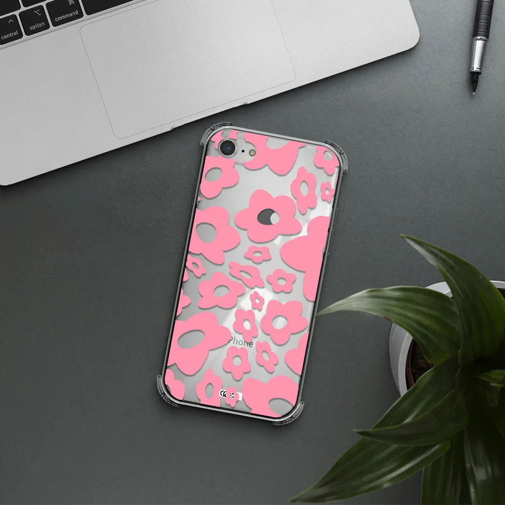 Five Petal Pink Flower Apple iPhone 7 Clear PC Case