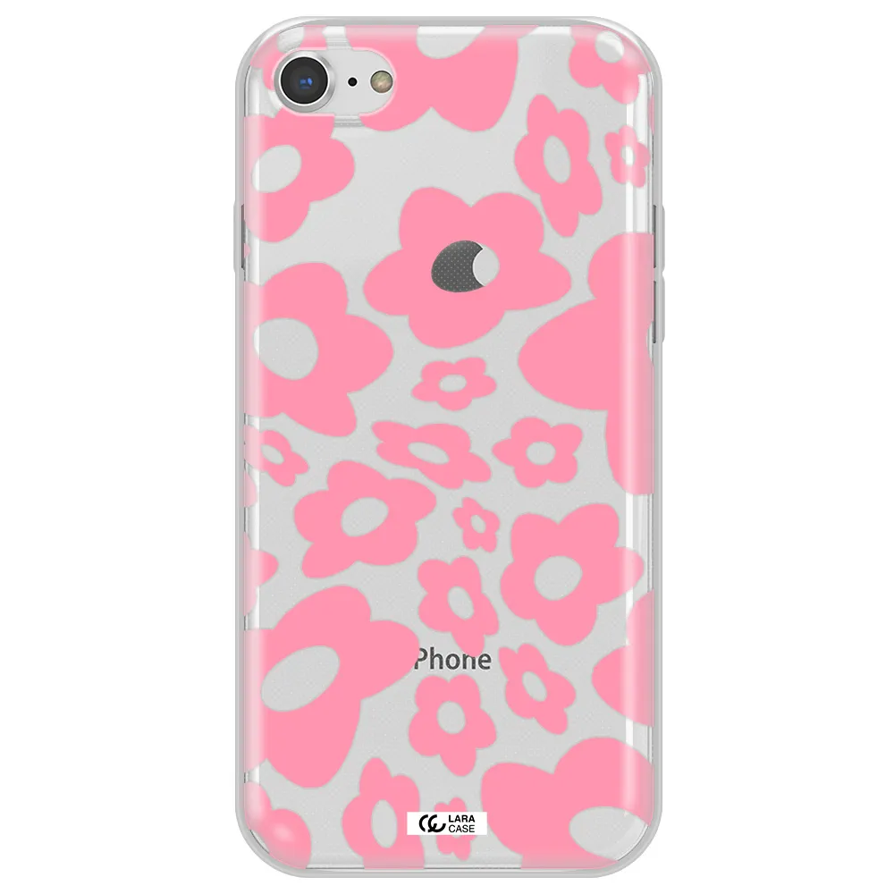 Five Petal Pink Flower Apple iPhone 7 Clear TPU Case