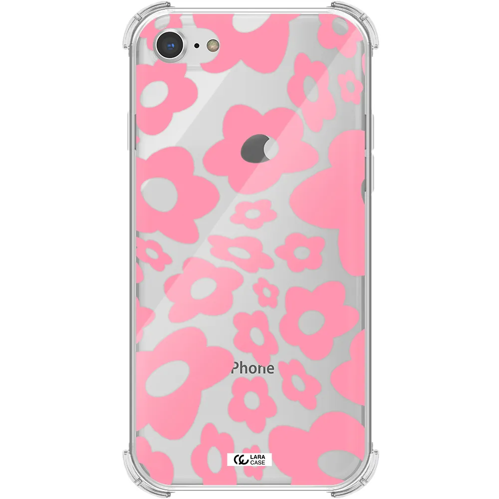 Five Petal Pink Flower Apple iPhone 8 Clear PC Case