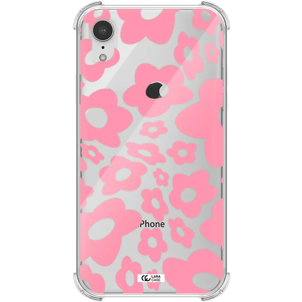 Five Petal Pink Flower Apple iPhone XR Clear PC Case