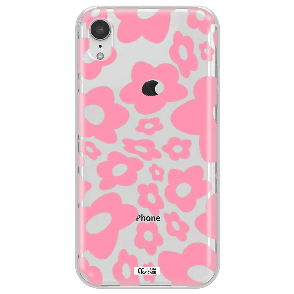 Five Petal Pink Flower Apple iPhone XR Clear TPU Case