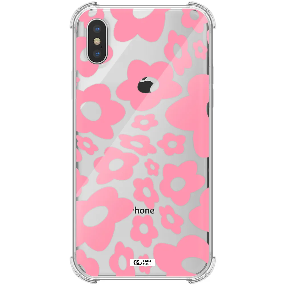 Five Petal Pink Flower Apple iPhone XS Clear PC Case