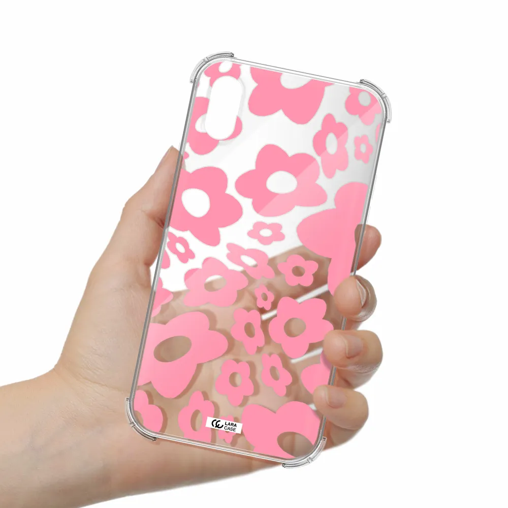 Five Petal Pink Flower Apple iPhone XS Clear PC Case