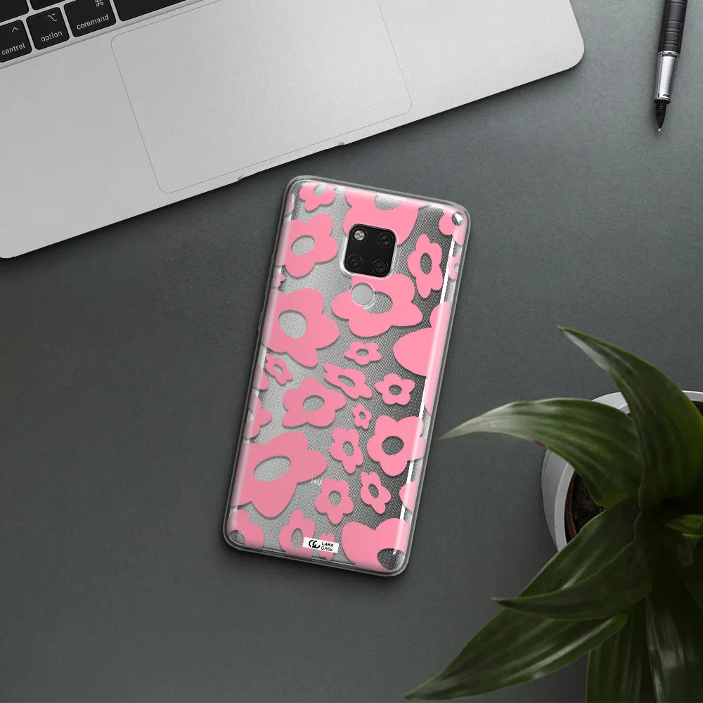 Five Petal Pink Flower Huawei Mate 20X Clear TPU Case