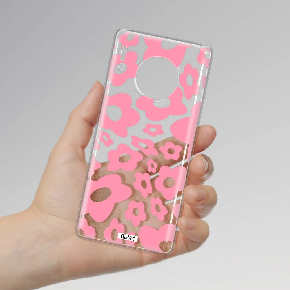 Five Petal Pink Flower Huawei Mate 30 Pro Clear TPU Case