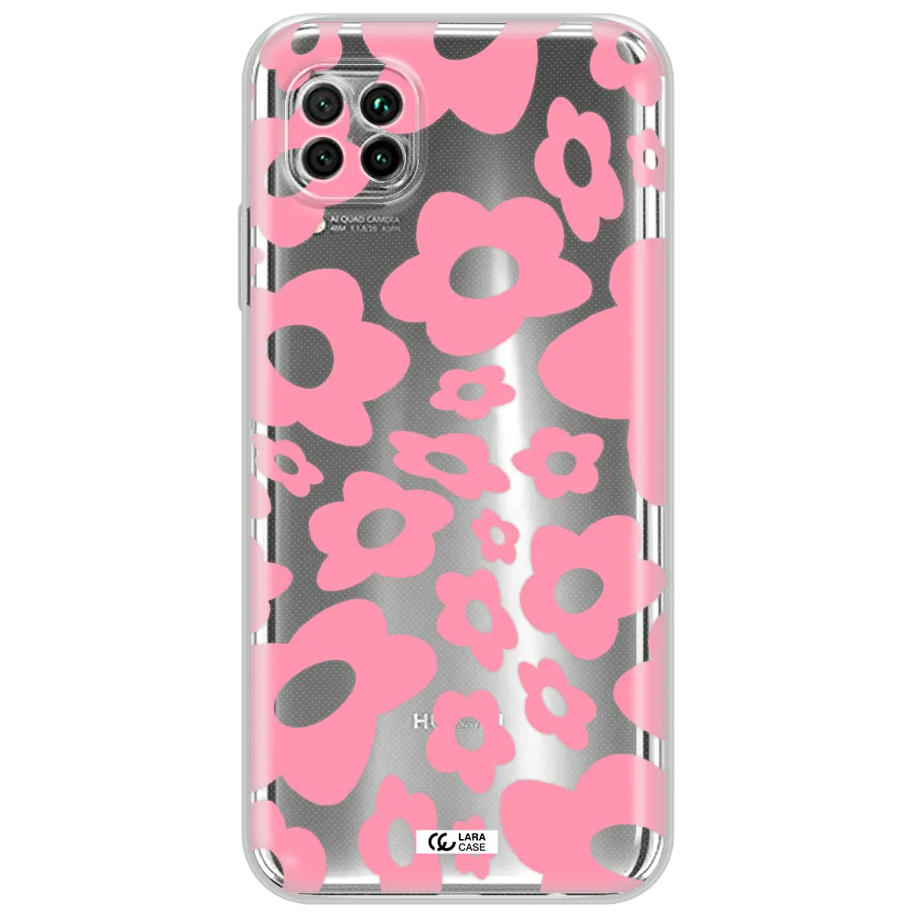 Five Petal Pink Flower Huawei Nova 7I Clear Tpu Case