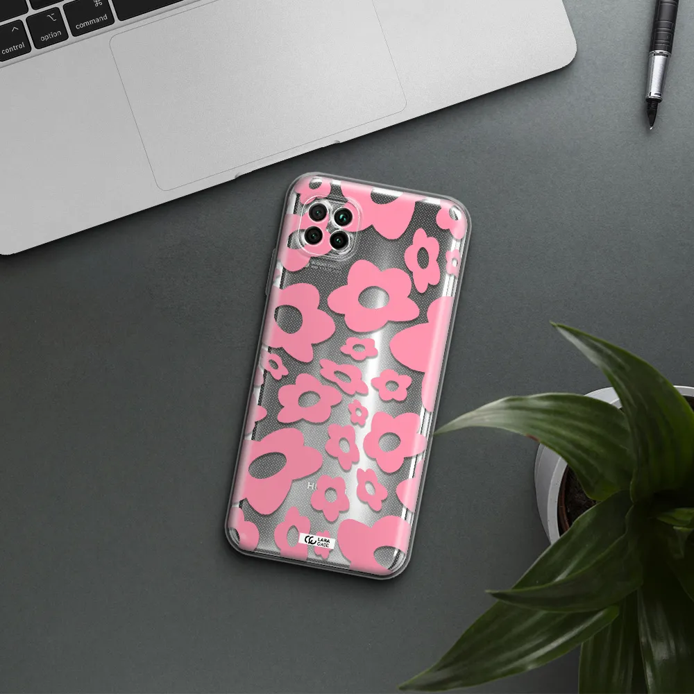 Five Petal Pink Flower Huawei Nova 7I Clear Tpu Case