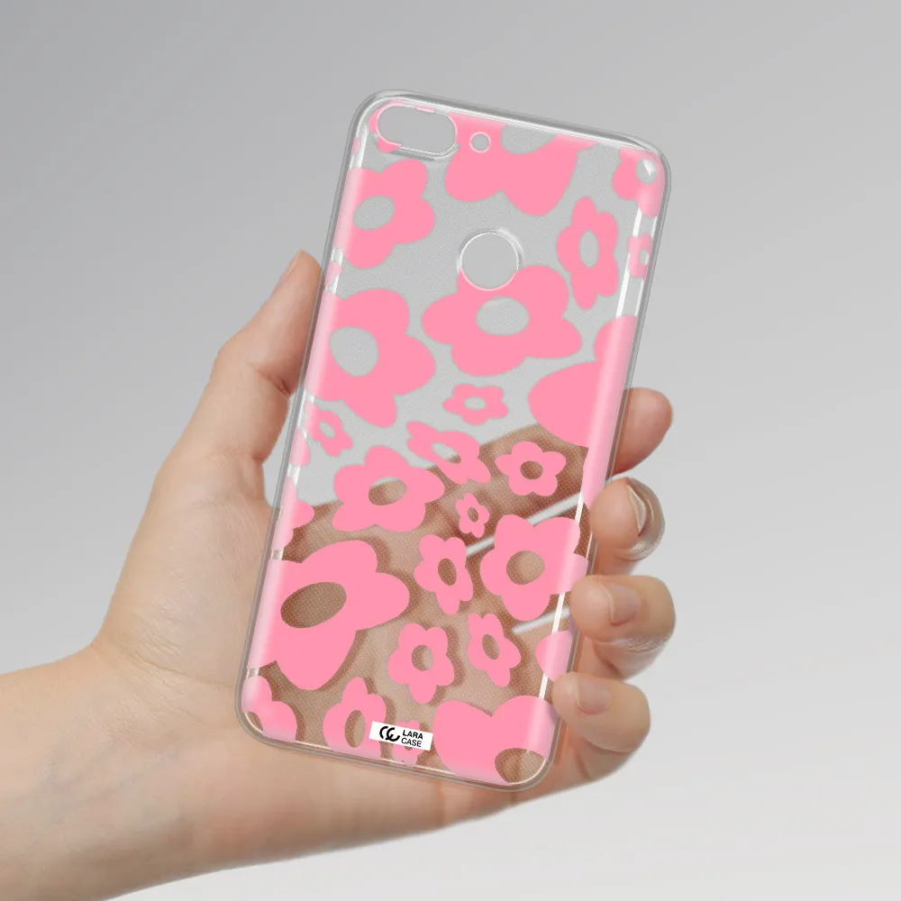 Five Petal Pink Flower Huawei P Smart 2017 Clear TPU Case