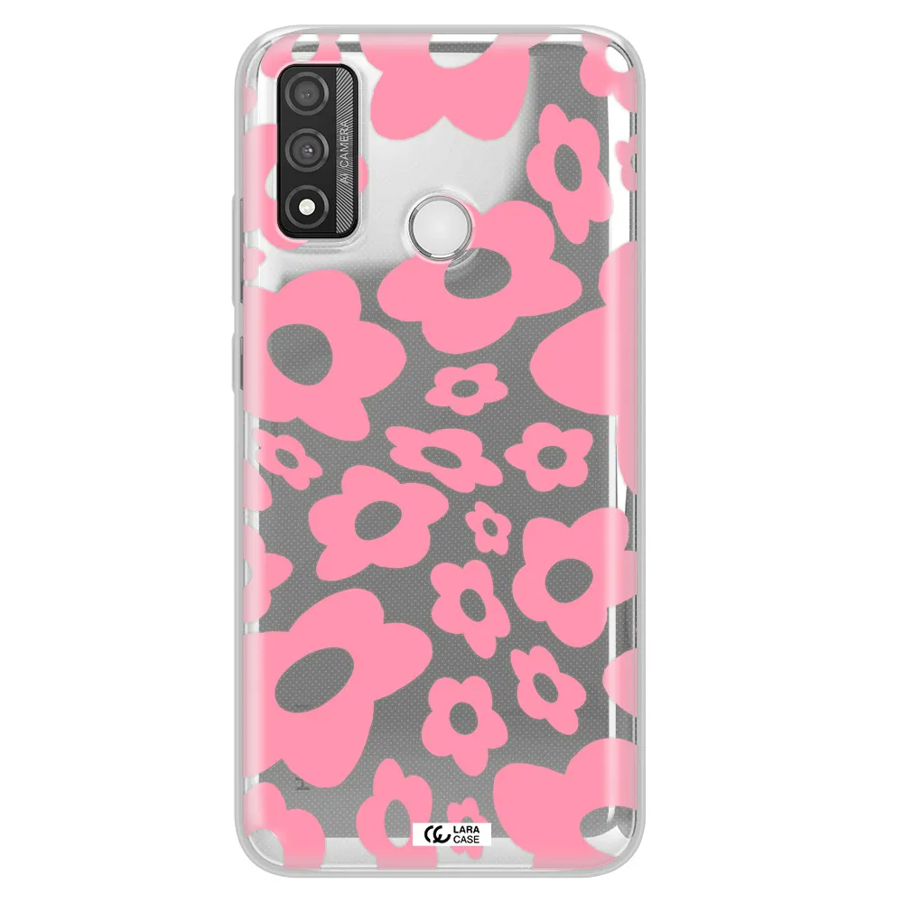 Five Petal Pink Flower Huawei P Smart 2020 Clear TPU Case