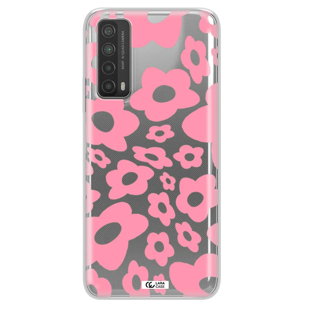 Five Petal Pink Flower Huawei P Smart 2021 Clear TPU Case