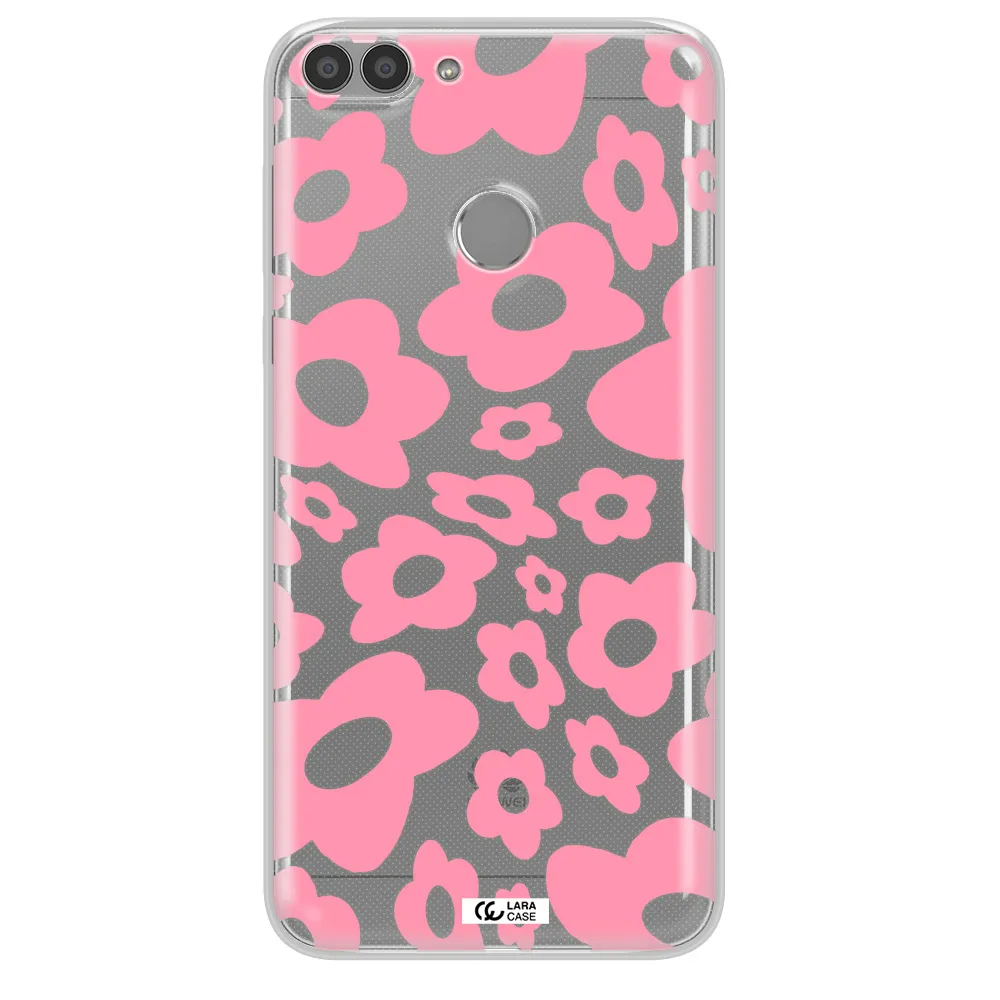 Five Petal Pink Flower Huawei P Smart Clear TPU Case