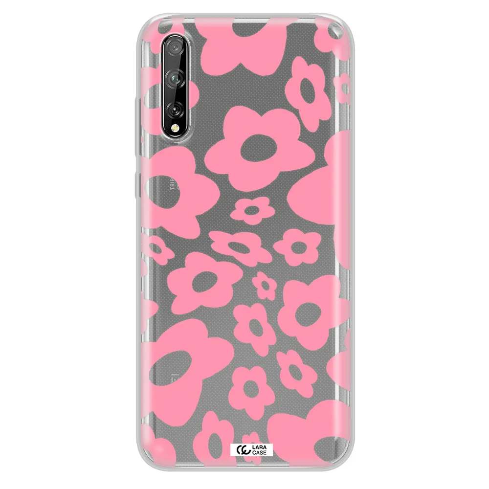 Five Petal Pink Flower Huawei P Smart S Clear TPU Case