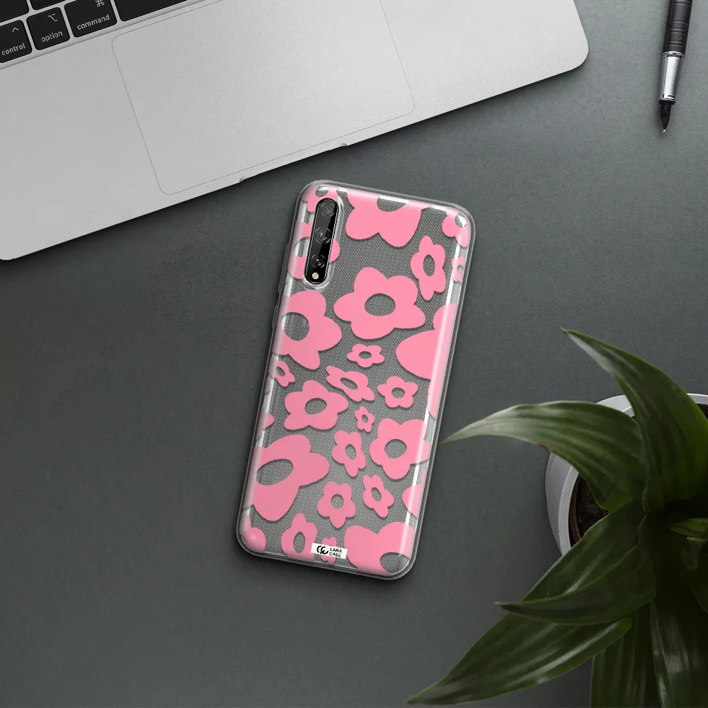 Five Petal Pink Flower Huawei P Smart S Clear TPU Case