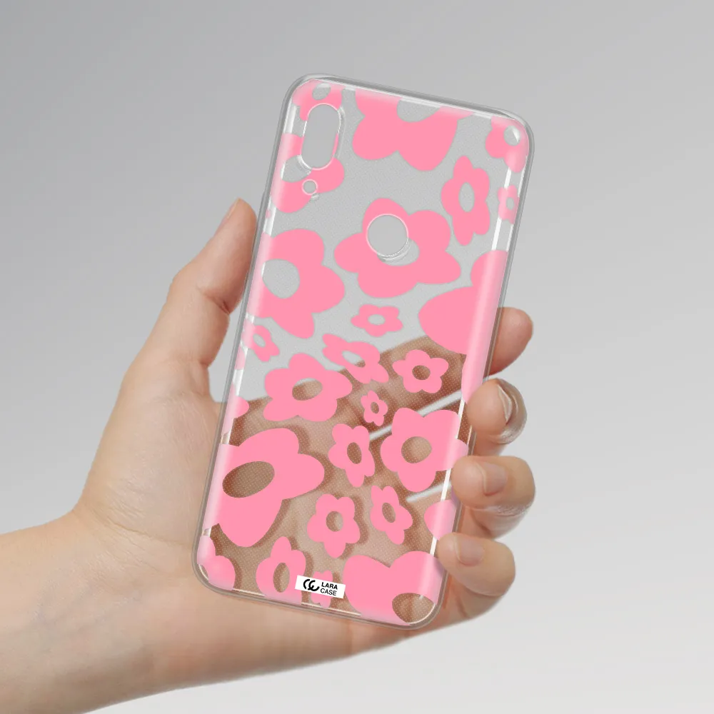 Five Petal Pink Flower Huawei P Smart Z Clear TPU Case