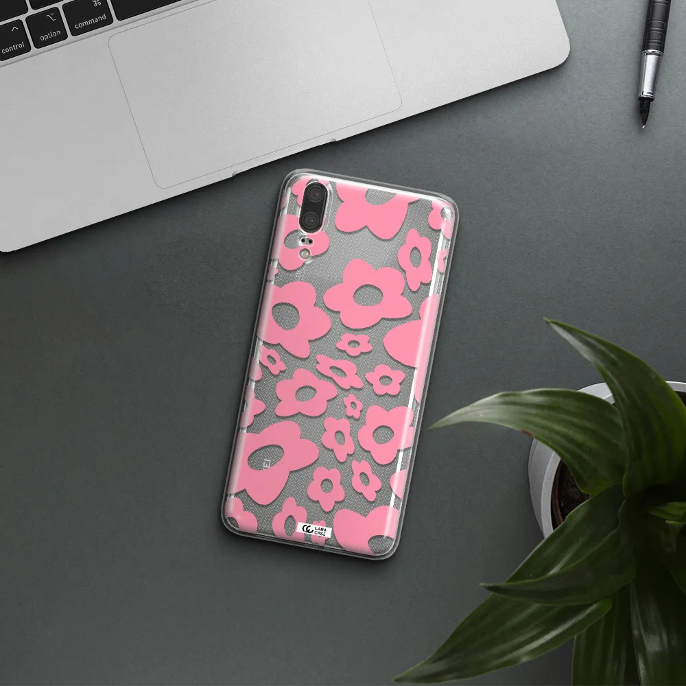 Five Petal Pink Flower Huawei P20 Clear TPU Case