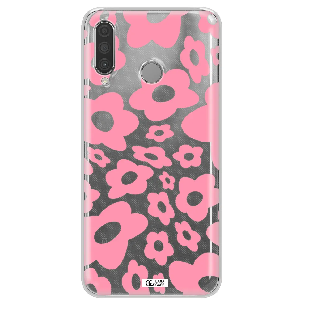 Five Petal Pink Flower Huawei P30 Lite Clear TPU Case