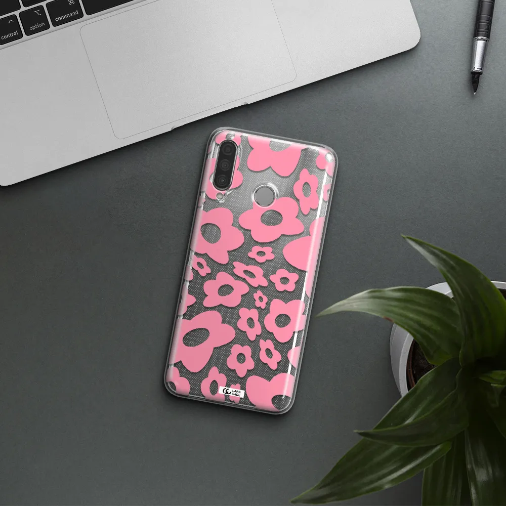 Five Petal Pink Flower Huawei P30 Lite Clear TPU Case
