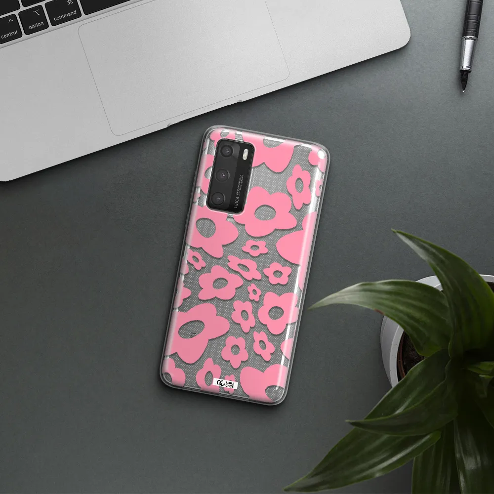 Five Petal Pink Flower Huawei P40 Clear TPU Case