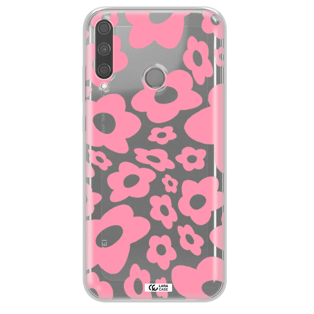 Five Petal Pink Flower Huawei P40 Lite E Clear TPU Case