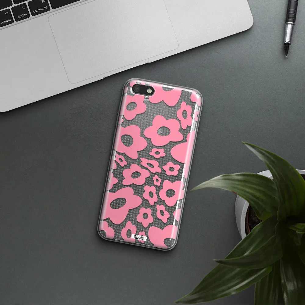 Five Petal Pink Flower Huawei Y5 2018 Clear TPU Case