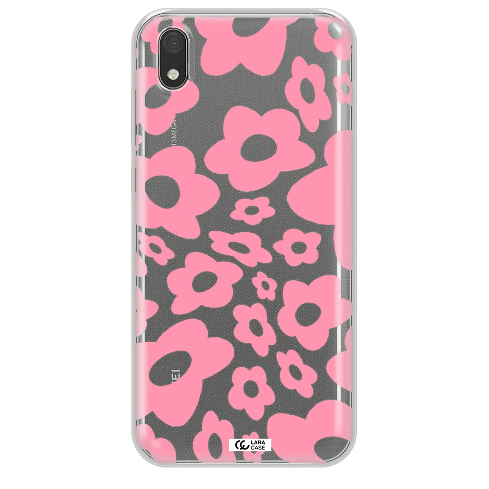 Five Petal Pink Flower Huawei Y5 2019 Clear TPU Case