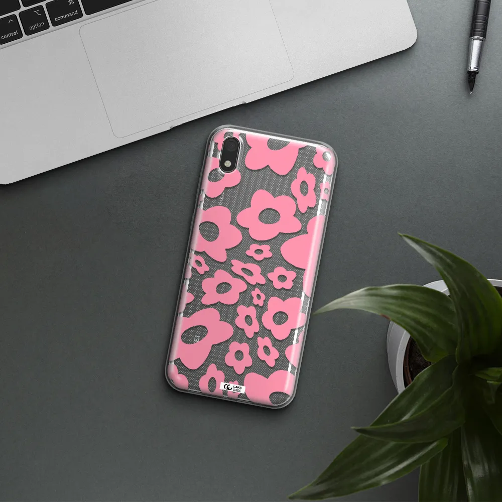 Five Petal Pink Flower Huawei Y5 2019 Clear TPU Case