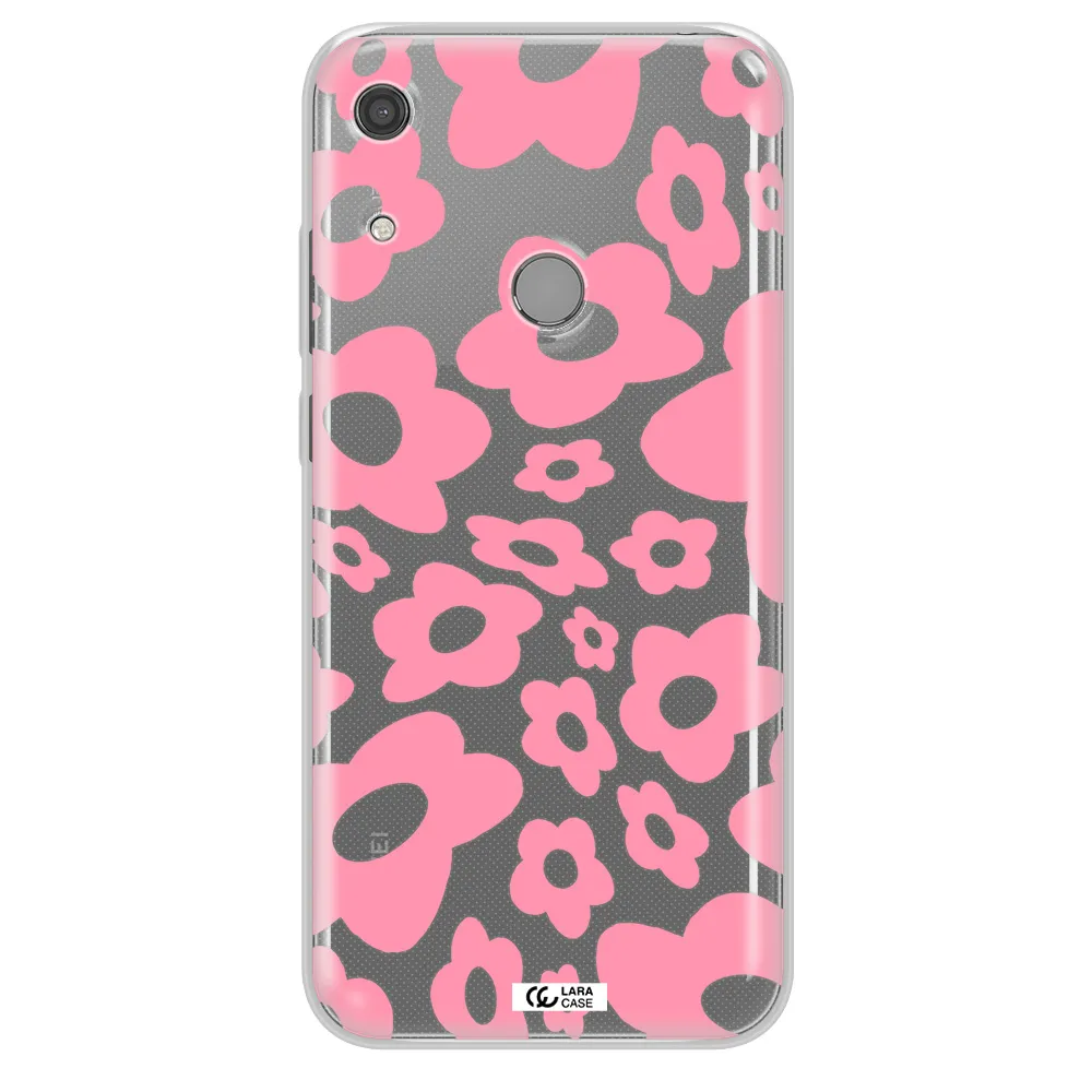 Five Petal Pink Flower Huawei Y6S Clear TPU Case