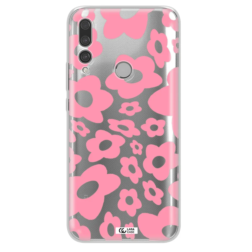 Five Petal Pink Flower Huawei Y9 Prime 2019 Clear TPU Case