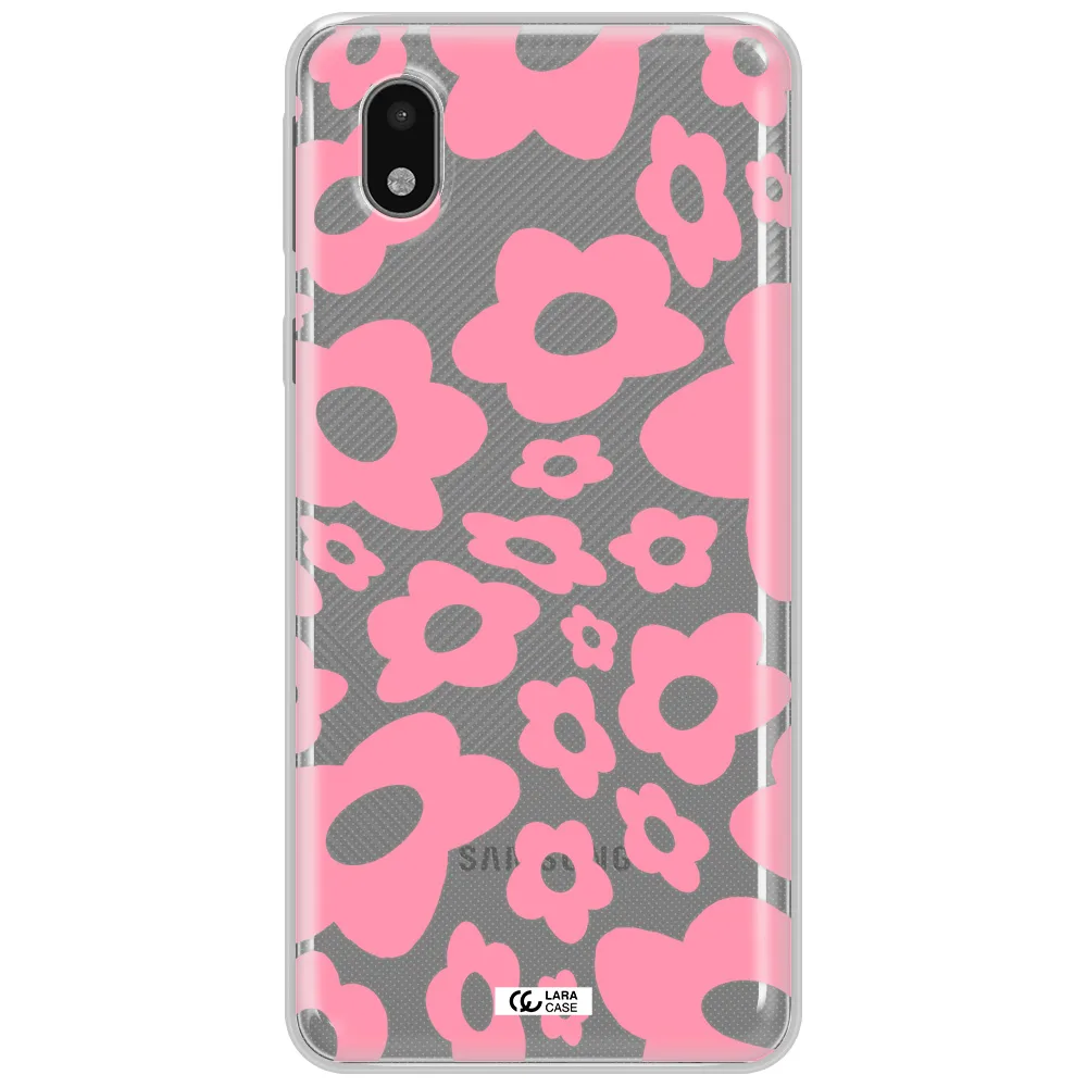 Five Petal Pink Flower Samsung A01 Core Clear Tpu Case