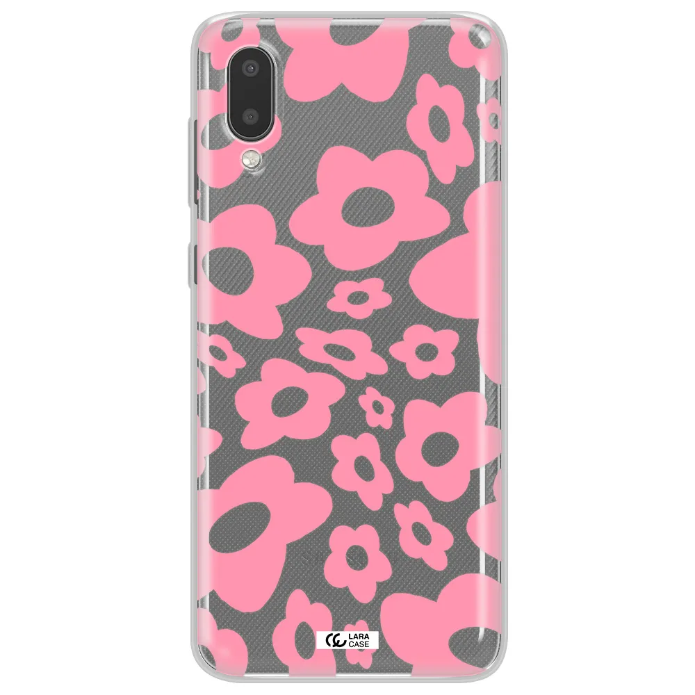 Five Petal Pink Flower Samsung A02 Clear TPU Case