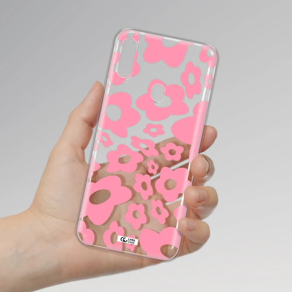 Five Petal Pink Flower Samsung A11 Clear TPU Case